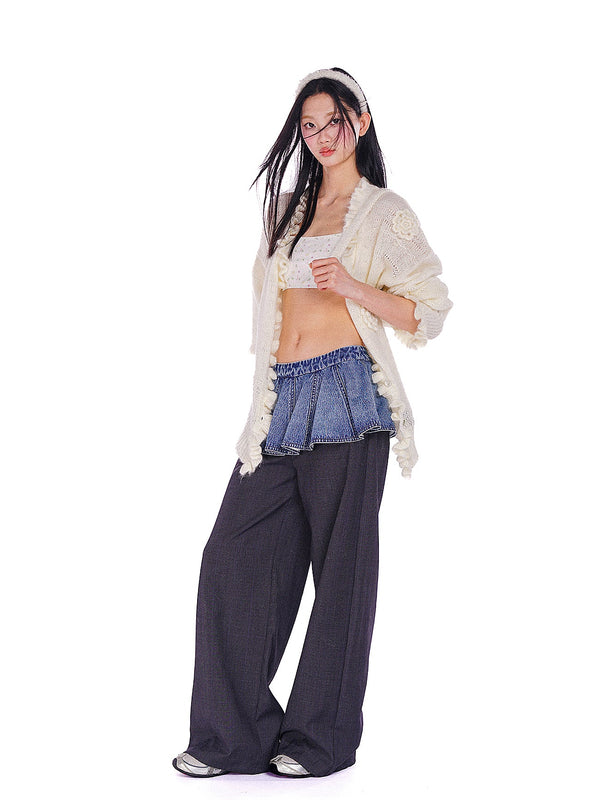 Hand - Knitted Floral Pearl Hollow - Out Knit Cardigan - COPPING THREADS - MOROMORO
