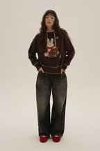 Hand - Sewn Snowflake & Bunny Wool Knit Sweater - COPPING THREADS - MOROMORO