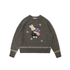 Hand - Sewn Snowflake & Bunny Wool Knit Sweater - COPPING THREADS - MOROMORO