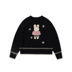 Hand - Sewn Snowflake & Bunny Wool Knit Sweater - COPPING THREADS - MOROMORO