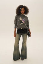 Hand - Sewn Snowflake & Bunny Wool Knit Sweater - COPPING THREADS - MOROMORO