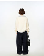 Hand - Stitched Yarn Edge Collared Knit Sweater - COPPING THREADS - CHICISLAND