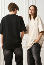 Handwritten Embroidered French Slogan Letter Tee - COPPING THREADS - Harsh and Cruel