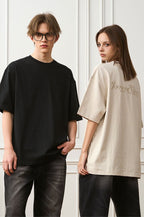 Handwritten Embroidered French Slogan Letter Tee - COPPING THREADS - Harsh and Cruel