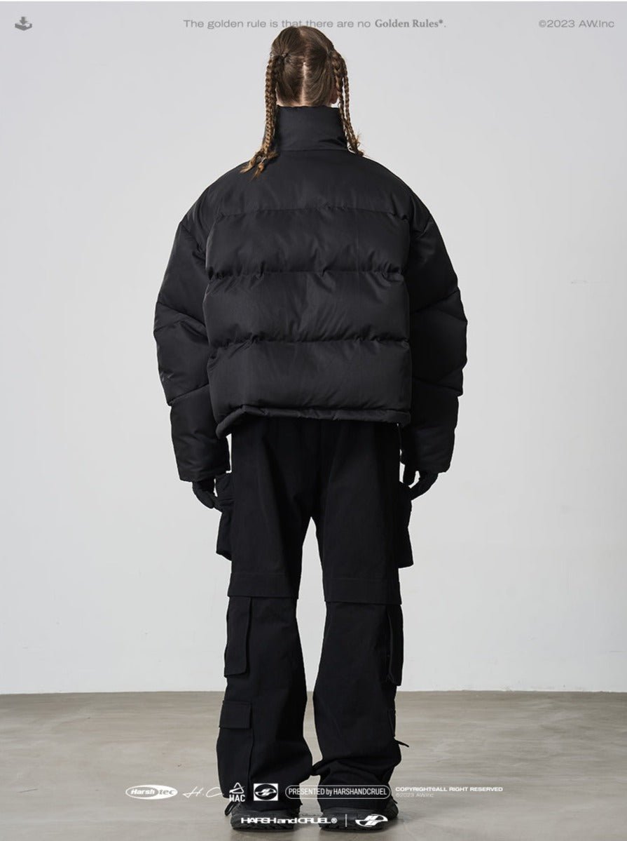 Harsh and Cruel Maillard Retro Stand Collar Thickened Puffer Jacket - COPPING THREADS - Harsh and Cruel