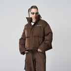 Harsh and Cruel Maillard Retro Stand Collar Thickened Puffer Jacket - COPPING THREADS - Harsh and Cruel