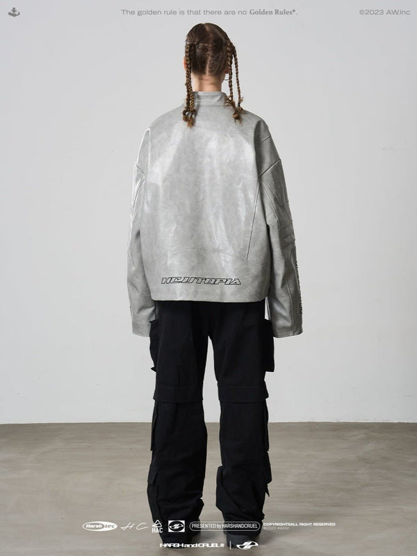 Harsh and Cruel Matte Deconstructed Patchwork Faux Leather Jacket - COPPING THREADS - Harsh and Cruel