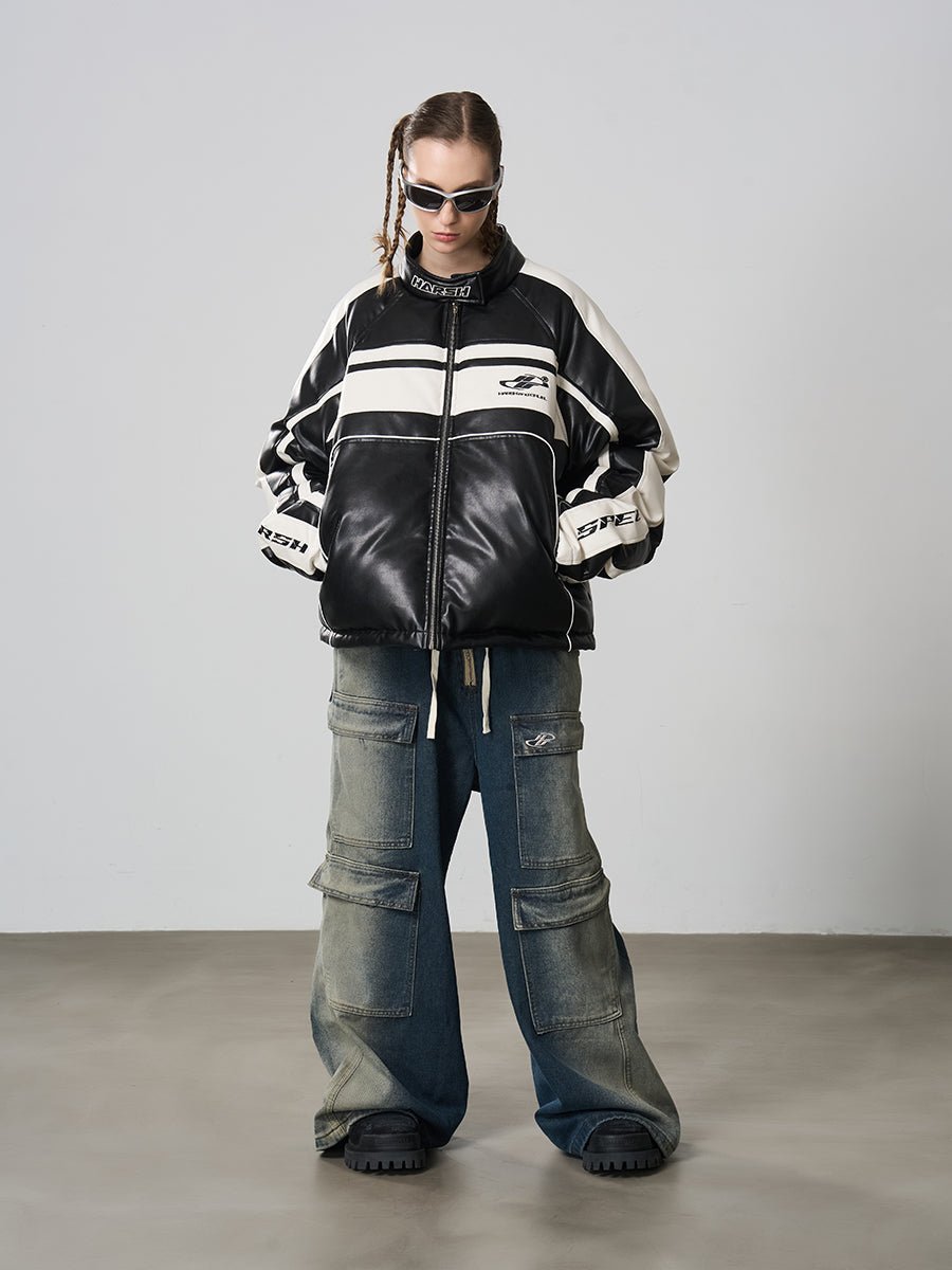 Harsh and Cruel Retro Racing PU Leather Cotton Jacket - COPPING THREADS - Harsh and Cruel