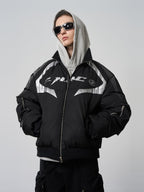 Harsh and Cruel Silver Logo Motorcycle Racing Cotton Jacket - COPPING THREADS - Harsh and Cruel