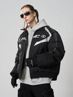 Harsh and Cruel Silver Logo Motorcycle Racing Cotton Jacket - COPPING THREADS - Harsh and Cruel