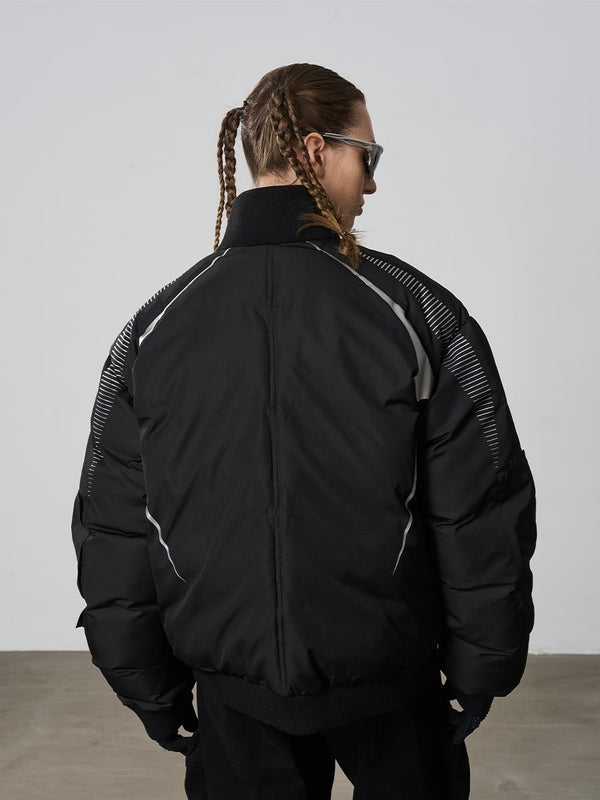 Harsh and Cruel Silver Logo Motorcycle Racing Cotton Jacket - COPPING THREADS - Harsh and Cruel