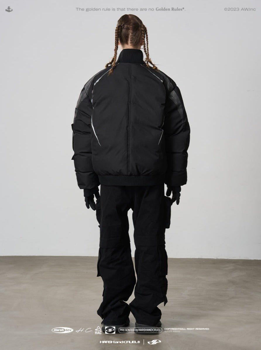 Harsh and Cruel Silver Logo Motorcycle Racing Cotton Jacket - COPPING THREADS - Harsh and Cruel