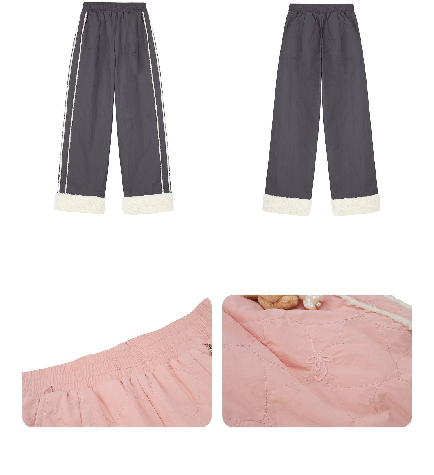 Heart Embroidery Raw Hem Straight - Leg Cotton Pants - COPPING THREADS - AYF