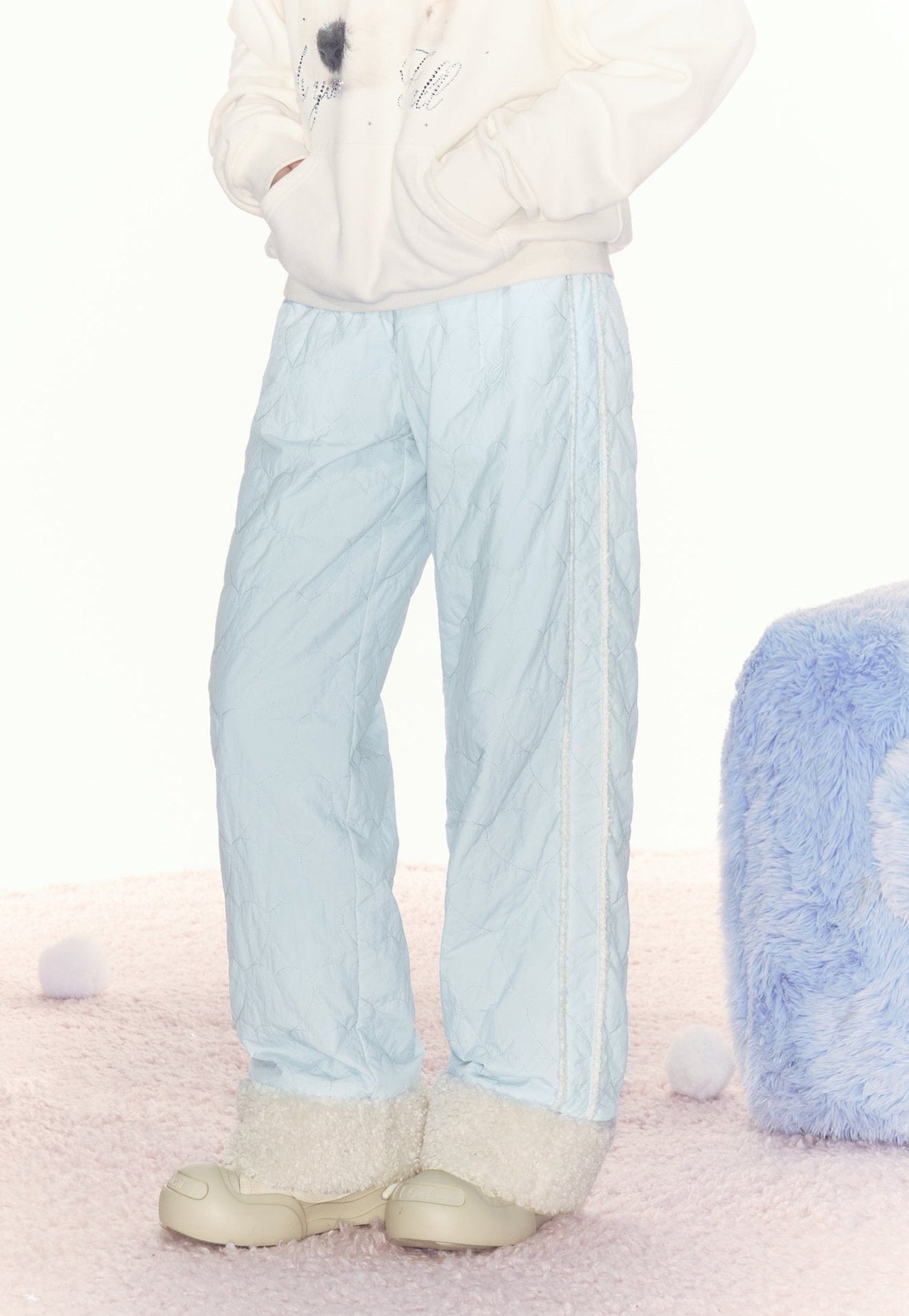 Heart Embroidery Raw Hem Straight - Leg Cotton Pants - COPPING THREADS - AYF