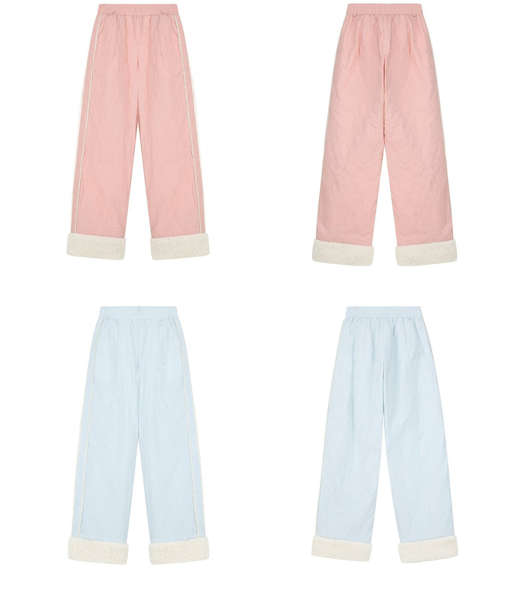 Heart Embroidery Raw Hem Straight - Leg Cotton Pants - COPPING THREADS - AYF