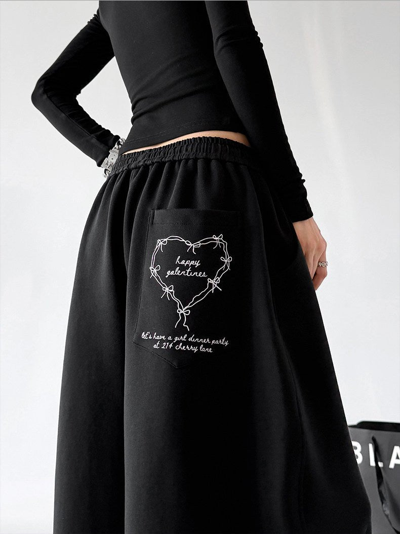 Heart-Graphic Wide-Leg Sweatpants - CT66220 - COPPING THREADS - CT ORIGINALS