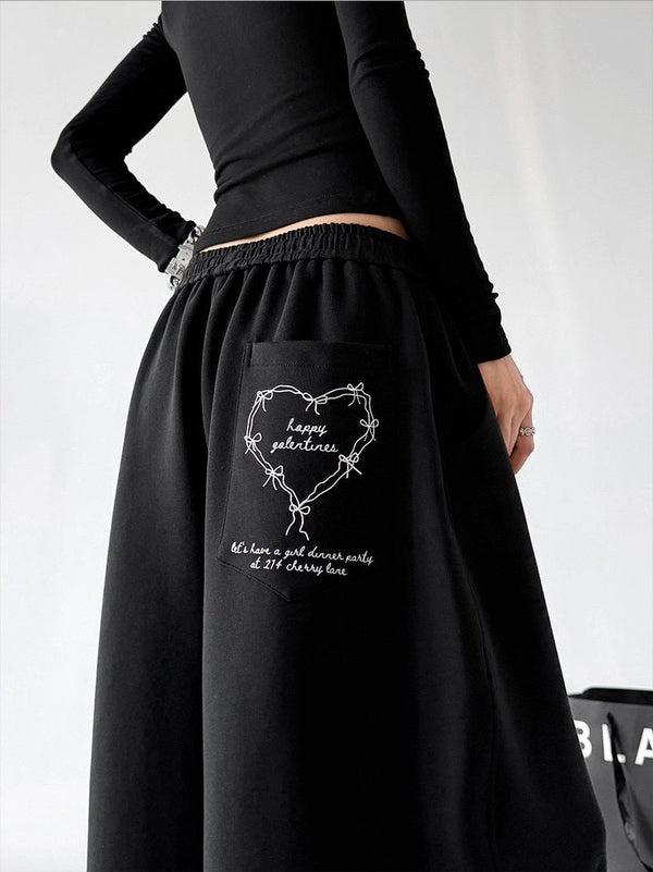 Heart-Graphic Wide-Leg Sweatpants - CT66220 - COPPING THREADS - CT ORIGINALS