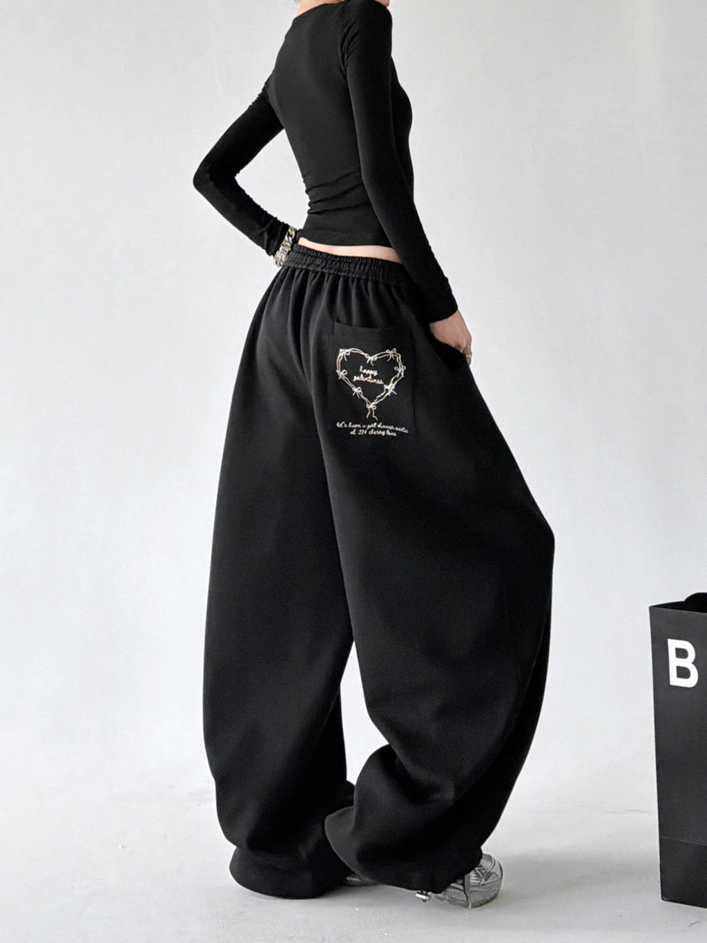 Heart-Graphic Wide-Leg Sweatpants - CT66220 - COPPING THREADS - CT ORIGINALS