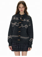 Heart Jacquard Toggle Cardigan Sweater - COPPING THREADS - CHICISLAND