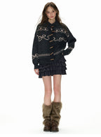 Heart Jacquard Toggle Cardigan Sweater - COPPING THREADS - CHICISLAND
