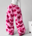 Heart Print Plush Wide - Leg Pants - COPPING THREADS - CT Select
