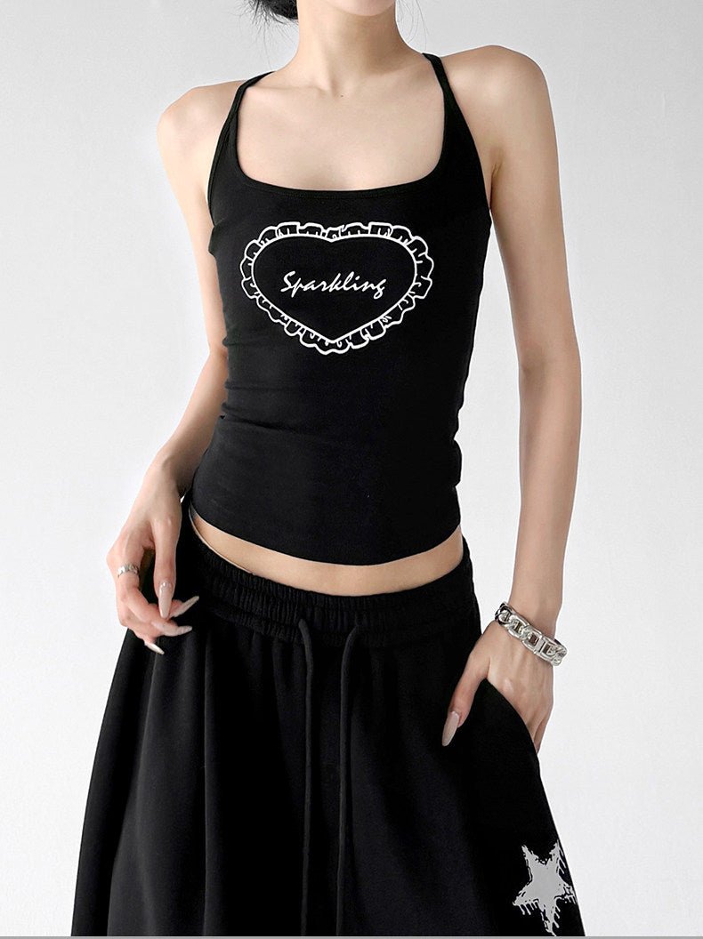 Heart Print Racerback Tank Top - CT66156 - COPPING THREADS - CT ORIGINALS