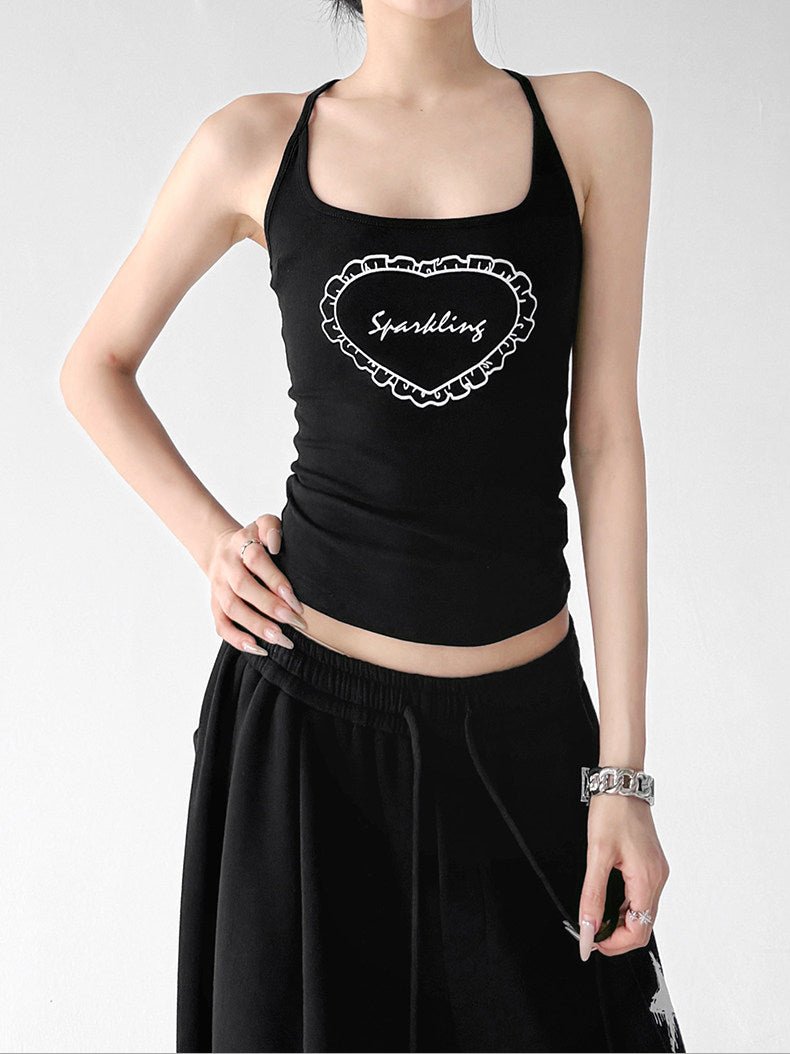 Heart Print Racerback Tank Top - CT66156 - COPPING THREADS - CT ORIGINALS