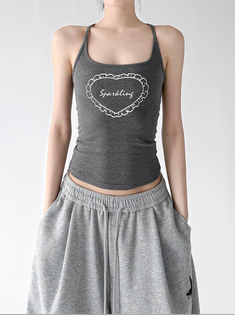 Heart Print Racerback Tank Top - CT66156 - COPPING THREADS - CT ORIGINALS