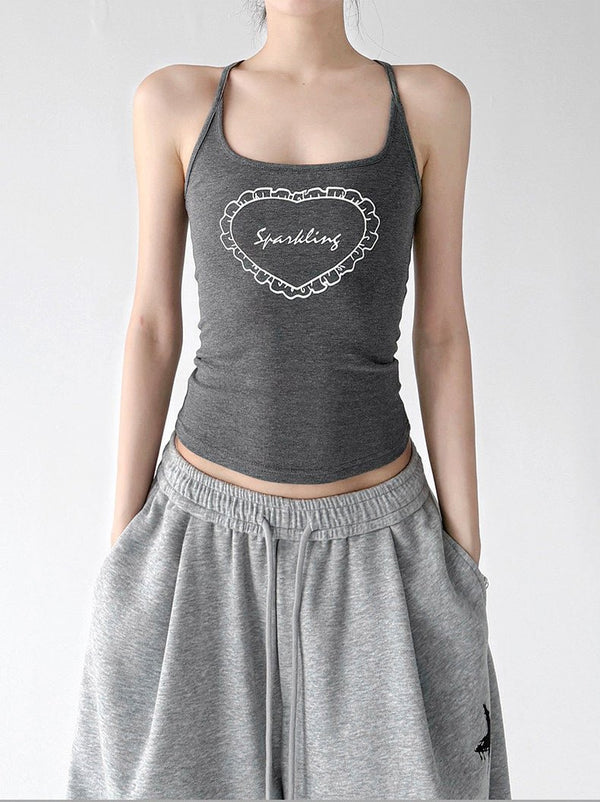 Heart Print Racerback Tank Top - CT66156 - COPPING THREADS - CT ORIGINALS