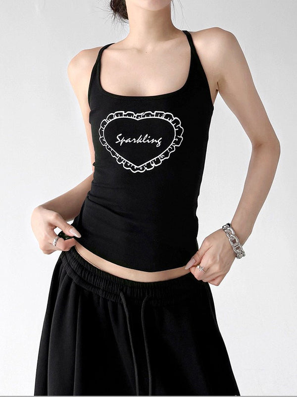 Heart Print Racerback Tank Top - CT66156 - COPPING THREADS - CT ORIGINALS