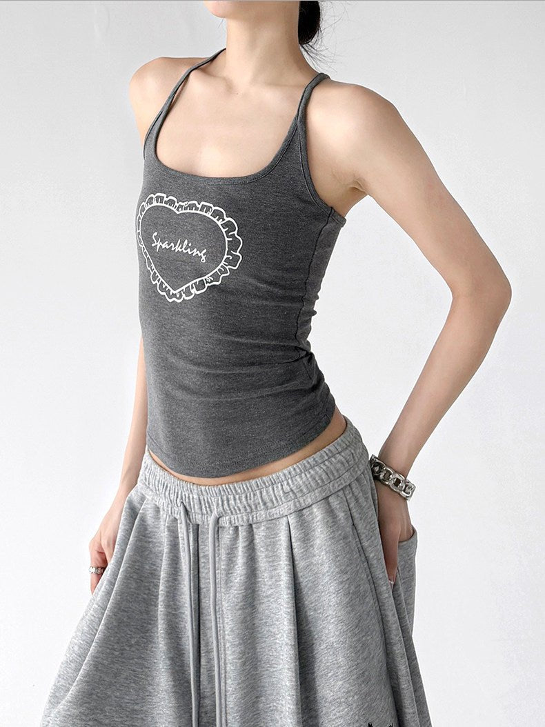 Heart Print Racerback Tank Top - CT66156 - COPPING THREADS - CT ORIGINALS