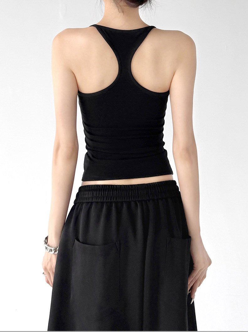 Heart Print Racerback Tank Top - CT66156 서브 이미지