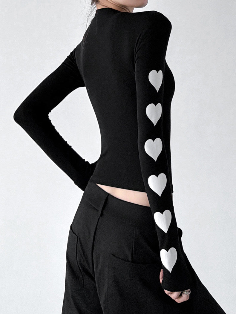 Heart-Sleeve Long-Sleeve Top - CT66245 - COPPING THREADS - CT ORIGINALS