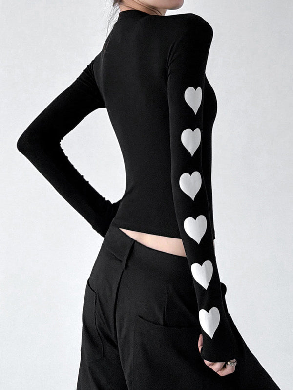 Heart-Sleeve Long-Sleeve Top - CT66245 - COPPING THREADS - CT ORIGINALS