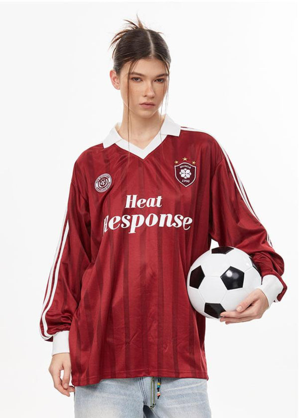 Heat Response Print Retro Stripe Long Sleeve Jersey - COPPING THREADS - CHICISLAND