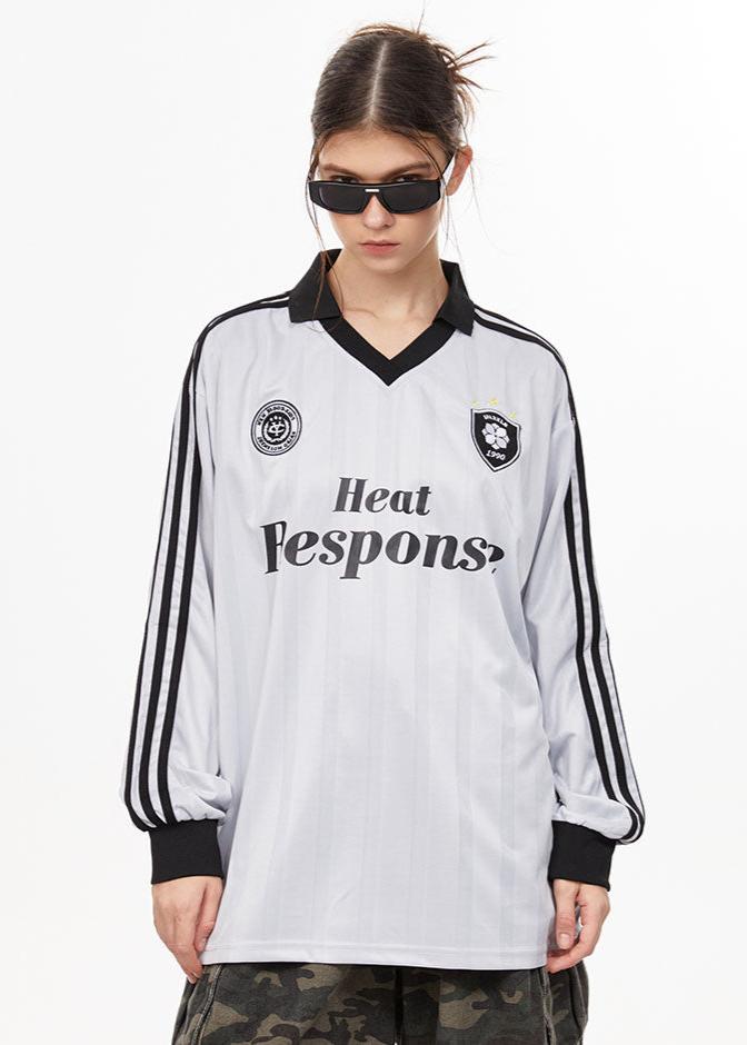 Heat Response Print Retro Stripe Long Sleeve Jersey - COPPING THREADS - CHICISLAND