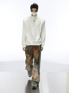 Heavy - Duty Printed Straight - Leg Distressed Denim - COPPING THREADS - CT Select