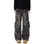 Heavyweight Multi - Pocket Washed Vintage Cargo Jeans - COPPING THREADS - CT Basics
