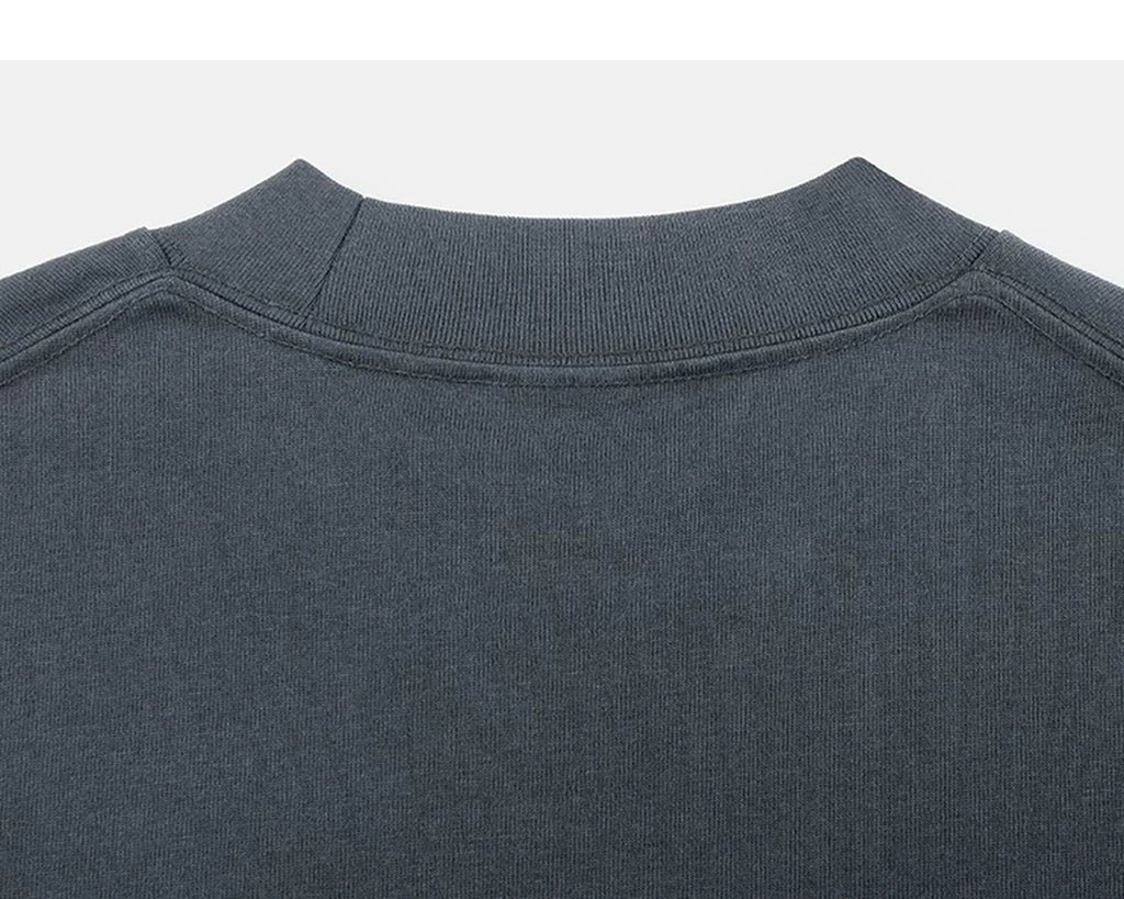 Heavyweight Oversized Mock-Neck Tee - COPPING THREADS - IDLT