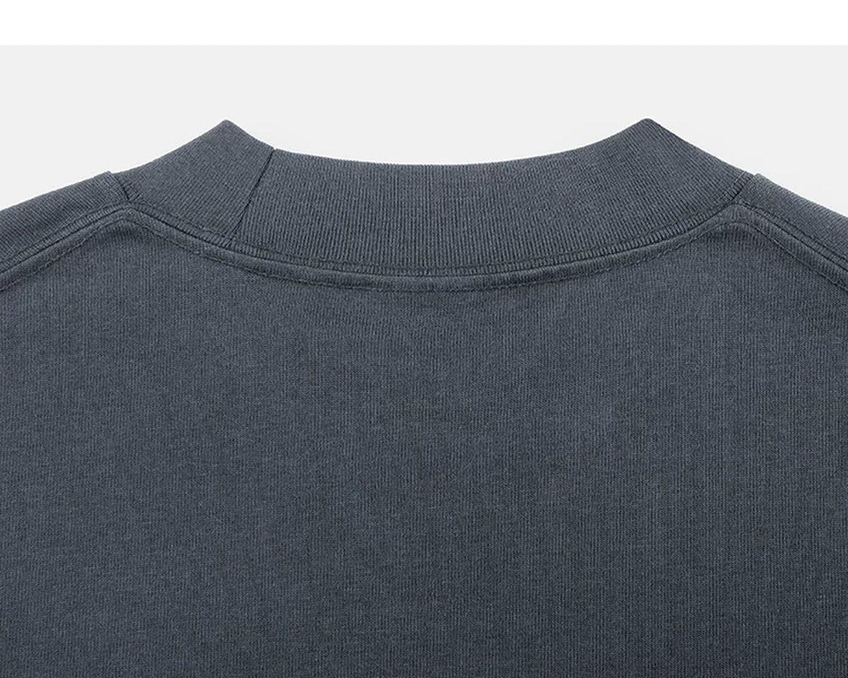 Heavyweight Oversized Mock-Neck Tee - COPPING THREADS - IDLT