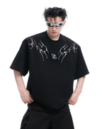 Heavyweight Studded Detailing Spine Embroidered Oversized Tee - COPPING THREADS - ArguE CulturE