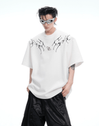 Heavyweight Studded Detailing Spine Embroidered Oversized Tee - COPPING THREADS - ArguE CulturE