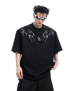 Heavyweight Studded Detailing Spine Embroidered Oversized Tee - COPPING THREADS - ArguE CulturE