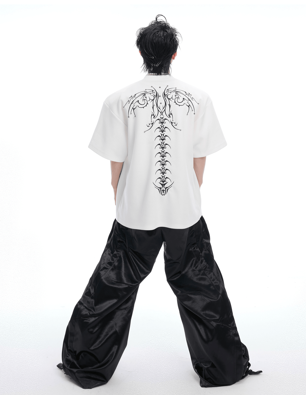 Heavyweight Studded Detailing Spine Embroidered Oversized Tee - COPPING THREADS - ArguE CulturE