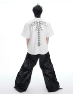 Heavyweight Studded Detailing Spine Embroidered Oversized Tee - COPPING THREADS - ArguE CulturE