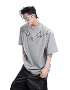 Heavyweight Studded Detailing Spine Embroidered Oversized Tee - COPPING THREADS - ArguE CulturE