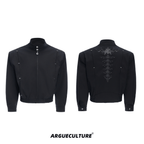 Heavyweight Studded Spine Embroidered Harrington Jacket - COPPING THREADS - ArguE CulturE