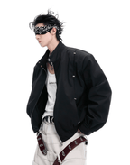 Heavyweight Studded Spine Embroidered Harrington Jacket - COPPING THREADS - ArguE CulturE