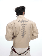 Heavyweight Studded Spine Embroidered Harrington Jacket - COPPING THREADS - ArguE CulturE