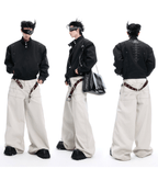 Heavyweight Studded Spine Embroidered Harrington Jacket - COPPING THREADS - ArguE CulturE